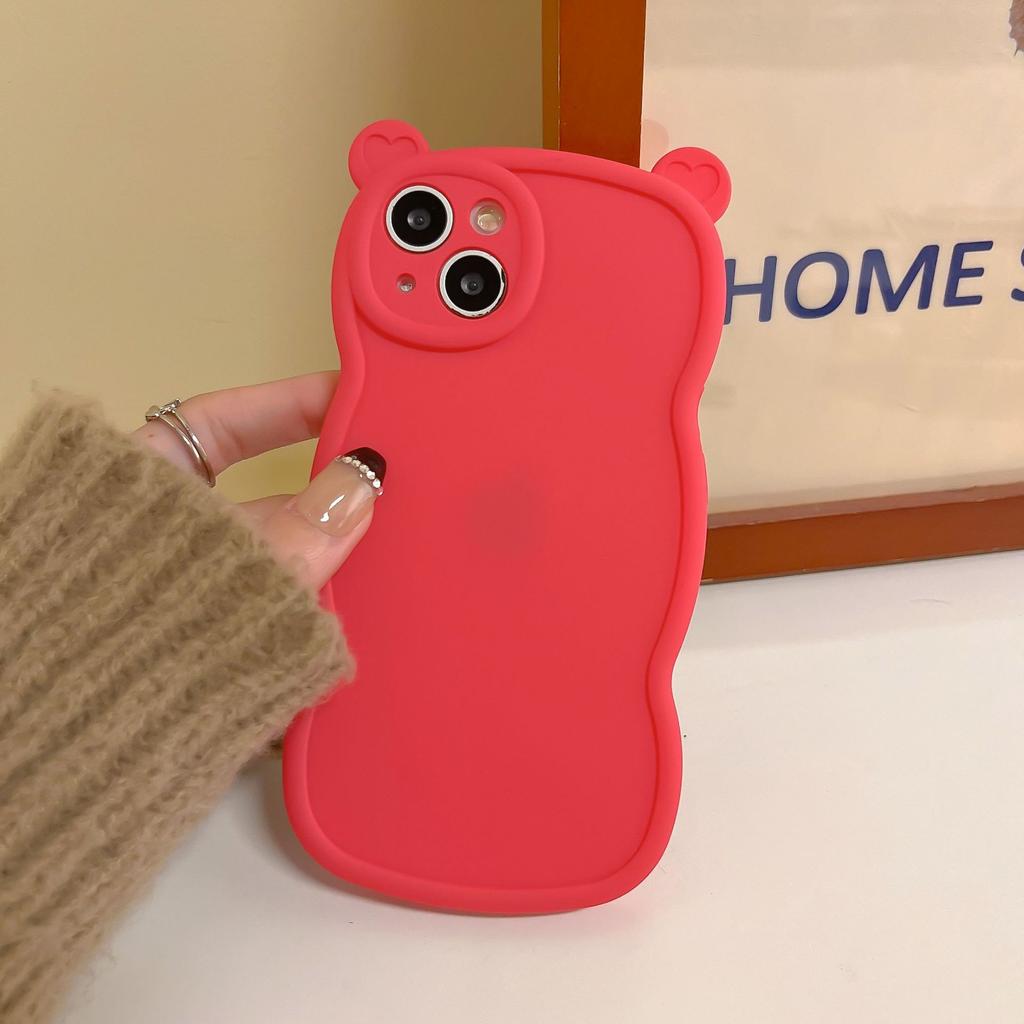 ins Autumn and Winter New Cartoon Bear Ears Case for iPhone 16 Pro Max Apple 17 Phone Case 14/15