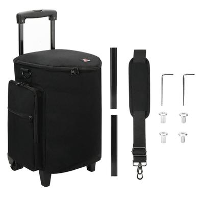 Carrying Case Rolling Speaker Bag for Wireless Speaker Foldable Storage Bag Multi Pocket Protective Case with Wheel