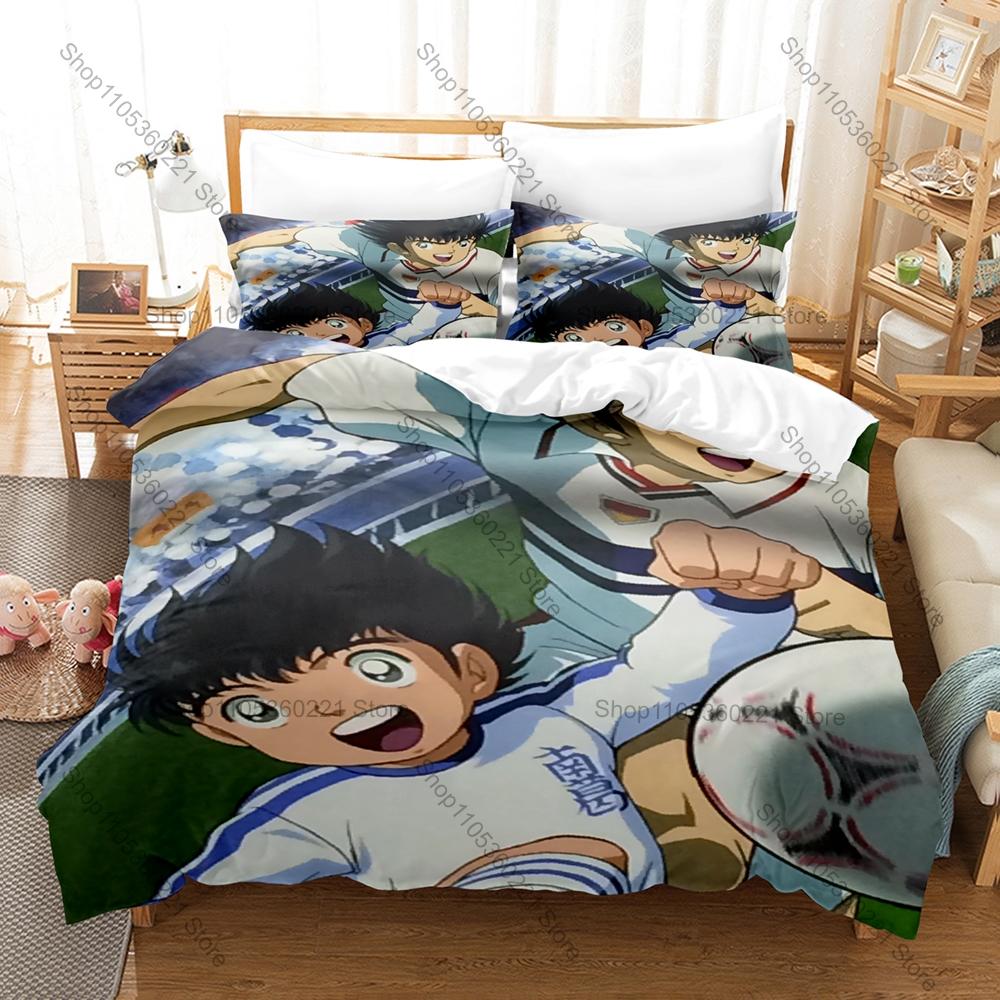 Personalità Captain Tsubasa Calcio Manga Set Biancheria da Letto Nuovo Microfibra Spazzolata Copripiumino Federa Singolo Matrimoniale Queen King Size Casa