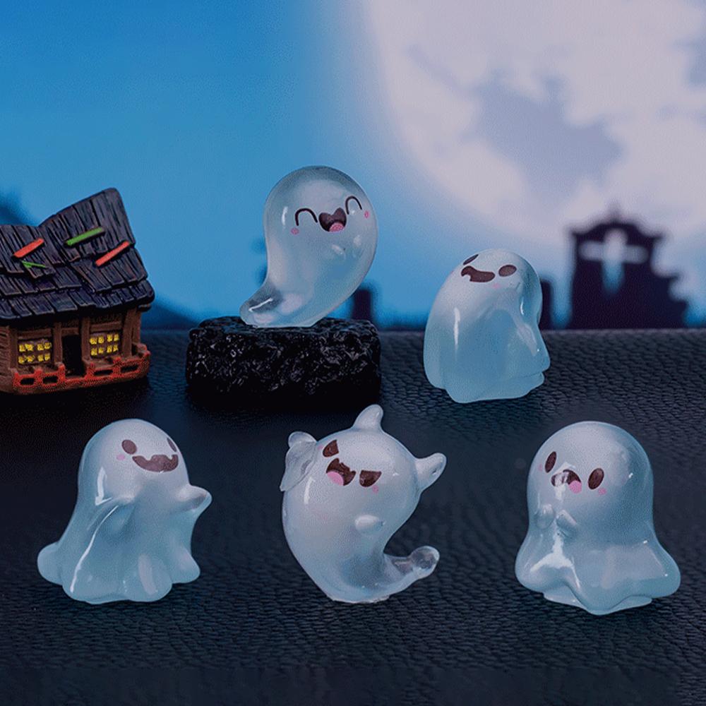 10pcs Ghost Doll Toy Mini Luminous Ornament DIY Halloween Ornament  Lawn Yard Garden
