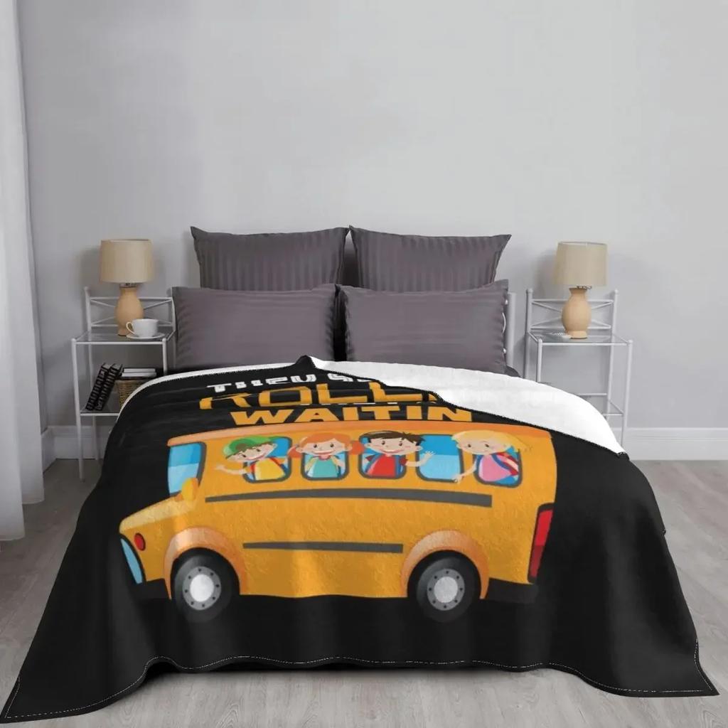 School Bus Driver Appreciation Gifts Funny School Bus Driver They See Me Rollin' They Waitin' Throw Pillow Throw Blanket