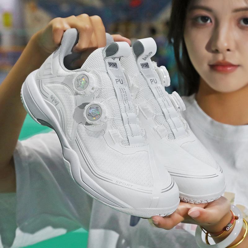 Professional Competition Badminton Shoes with Rotating Buckle, Shock Absorption, Carbon Plate, Non-slip, Wear-resistant for Men and Women