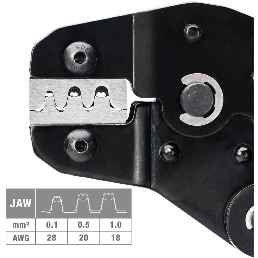 IWISS Precision Simultaneous Crimping Ratchet for QI and DuPont Small and Medium Terminals SN-025 Pliers, Type, Connectors, 0.1-1.0mm²