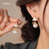 18k Real Gold Electroplated Triangular Geometric Pearl Earrings, Stud Earrings, Temperament Earrings.