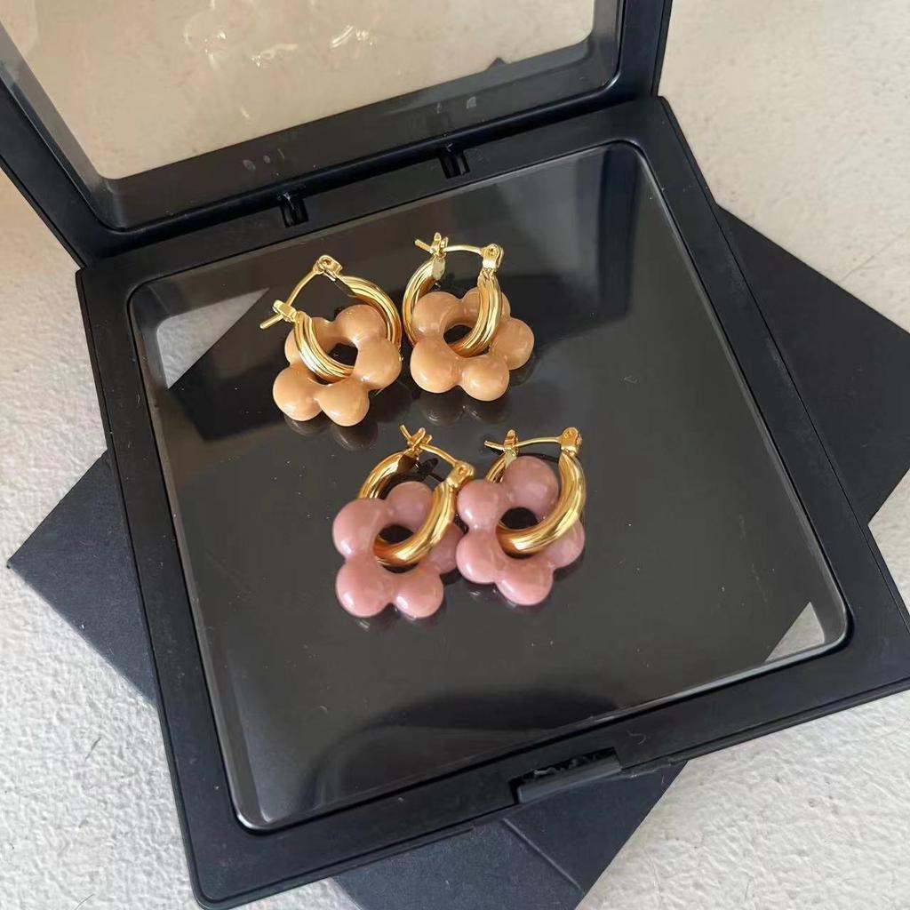 Fashion Temperament Flower Stud Earrings Female Design Cold Wind Light Luxury High Sense Unique Earrings Earrings