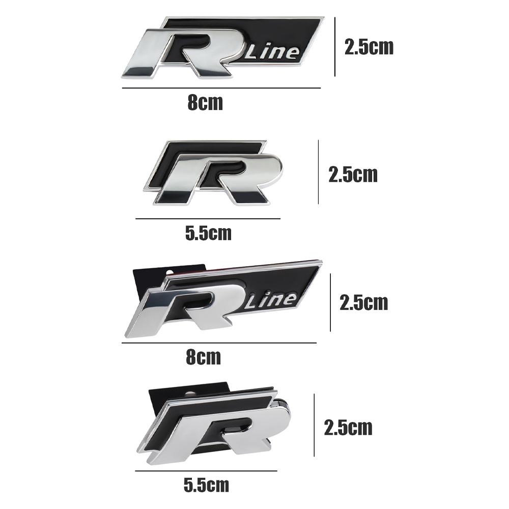 Car Front Grille Emblem Metal Sticker Trunk Decoration Badge For Volkswagen VW R Golf Passat Jetta Tiguan Polo Bora Beetle Rline PP8