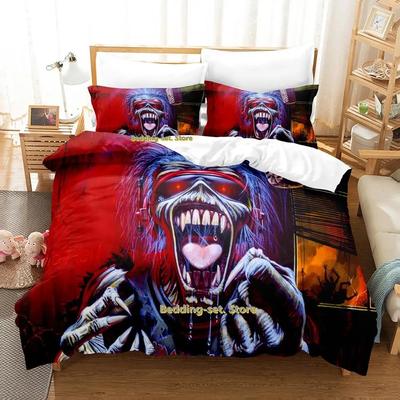 Hip Hop Maiden Heavy Metal Bedding Set Cartoon Anime Three-piece Set Adult Kid Bedroom Duvetcover Sets Print Bedding Set Luxury