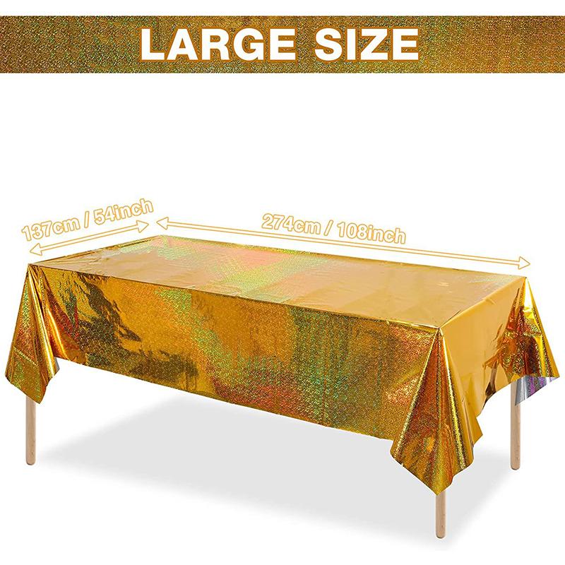 Laser Regenbogen Aluminiumfolie Tischdecke Roségold Einweg-Tischdecke Geburtstagsparty Hochzeit Abschlussfeier Dekorationen