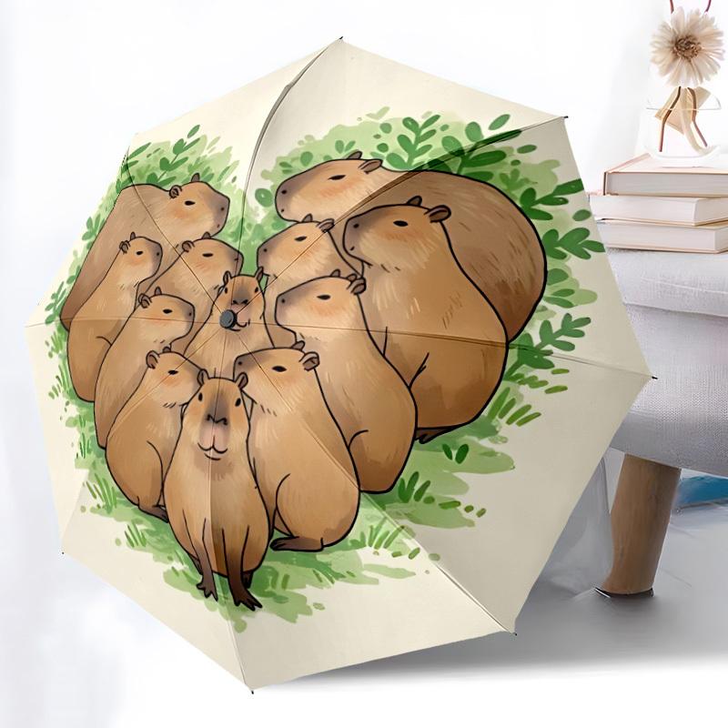 

1pc Capybara Family Automatic Open/Close Umbrella - Compact Travel Umbrella, Gift for Birthdayyy251208162