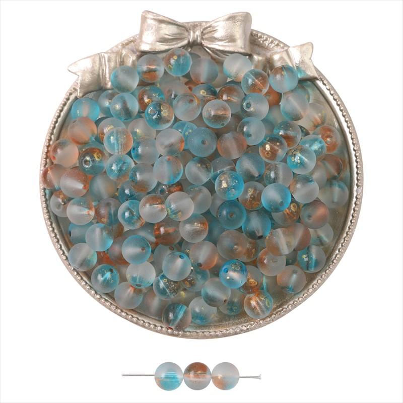 Gold Foil Effect Glass Crystal Beads 8mm Round Spacers for DIY Jewelry 50 Pcs Multi-Colors
