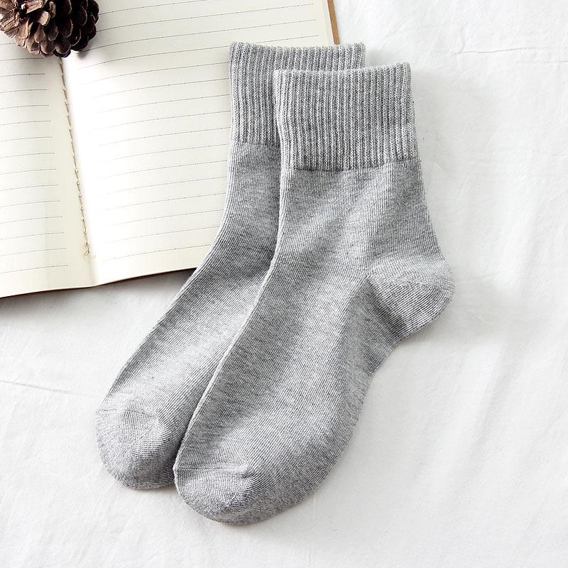 

5pairs Cotton Knitting Women Socks Japanese Fashion Solid Color Long Socks Women Autumn Winter Harajuku Streetwear Vintage Socks 5pairs сірий колір