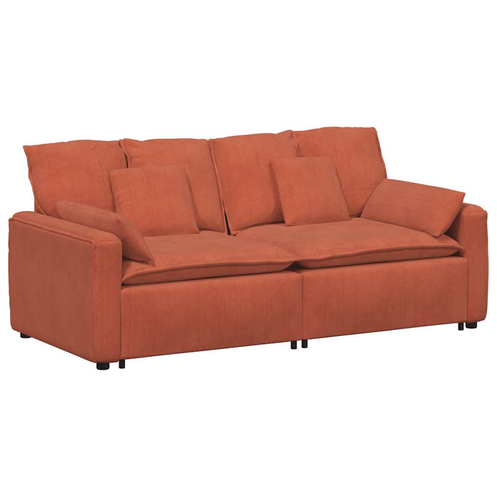 Modular Sofa with Cushions Red Orange