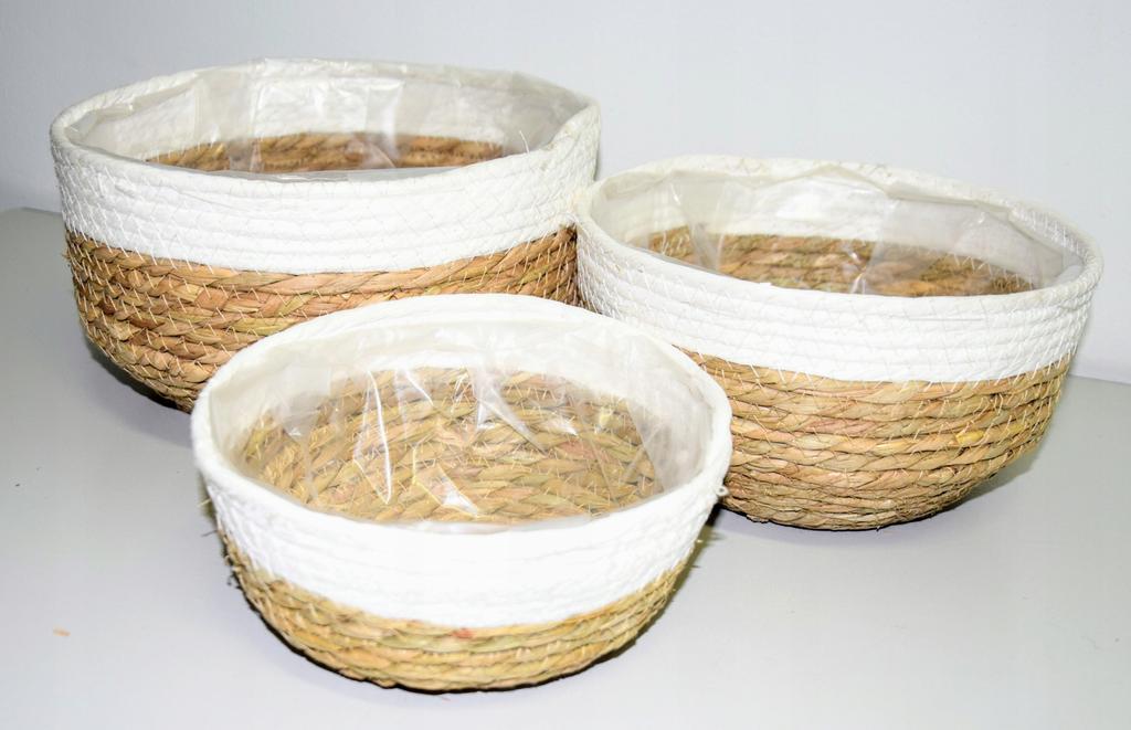 Baskets Set of 3 Seagrass Diameter 24/20.5/17cm