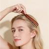 10-Teeth Brass Scalp Massager Comb - Wooden Handle Head Relaxation & Body Gua Sha Scraping Tool