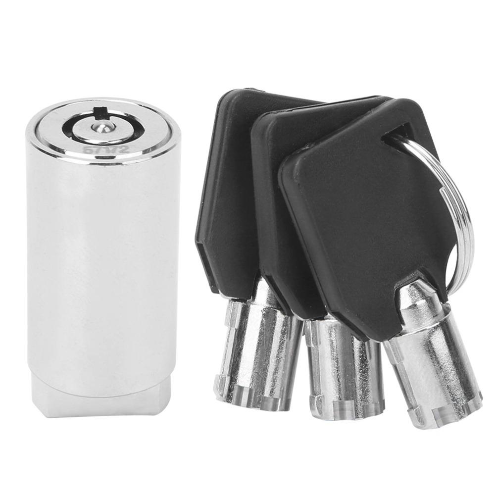 Zinc Alloy Vending Machine Lock Cylinder 38×19mm with 3 Keys Selling Machine Lock Cylinder Safe Chrome Color Lock Cylinder
