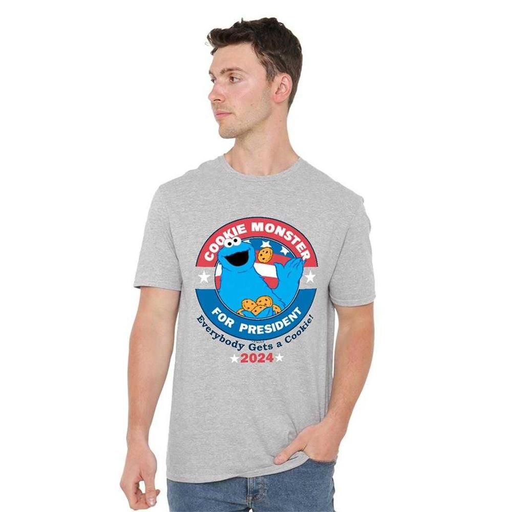 Sesame Street Unisex Adult Cookie For President T-Shirt