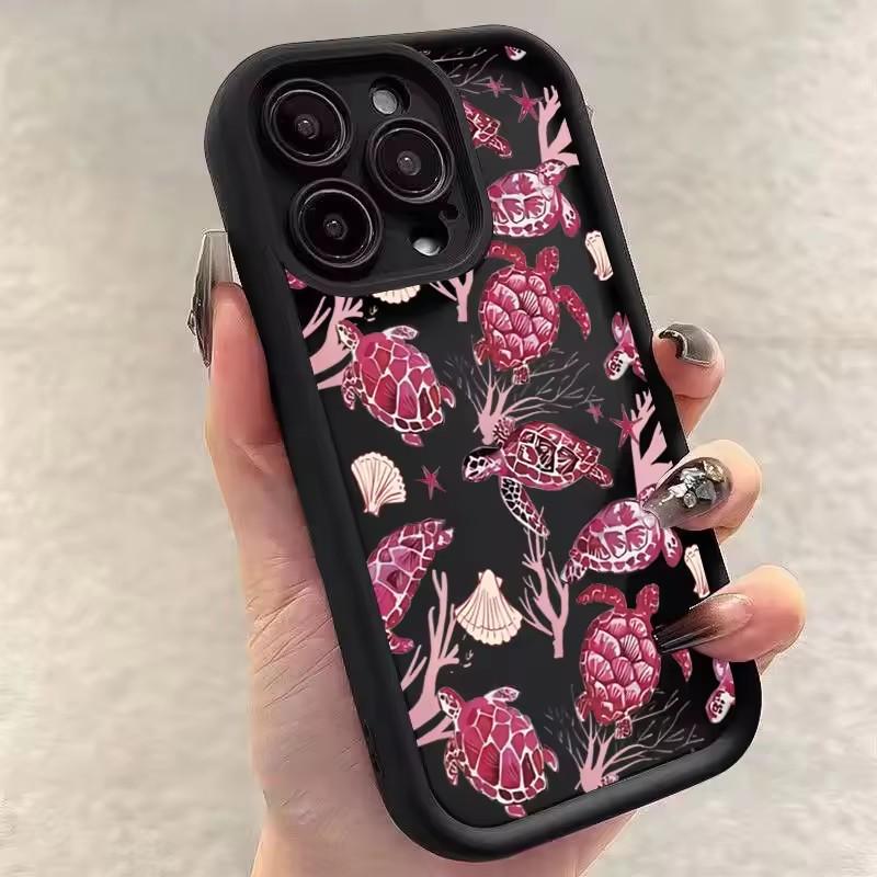 

Cute Fashion Turtle Colorful Painting Design Phone Case For iPhone 15 16 Pro Max 14 11 12 13 Pro 7 8 Plus X XR XSMax Soft Cover iPhone 14 Plus