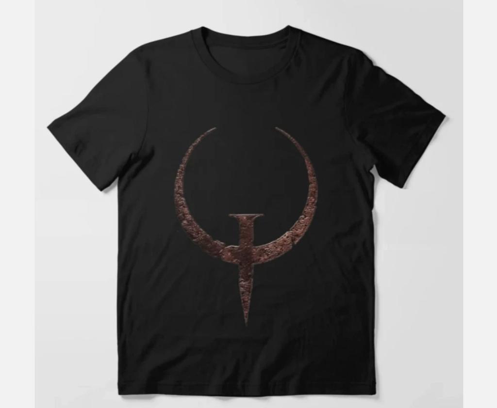 QUAKE 1 LOGO JOC tricou NEGRU ALB MĂRIMI DE LA S la 4XL