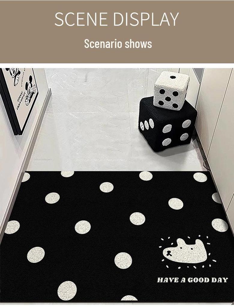 Cartoon Spotted Animal Anti-Slip Coir Doormat - Cute, Fun, and Wear-Resistant