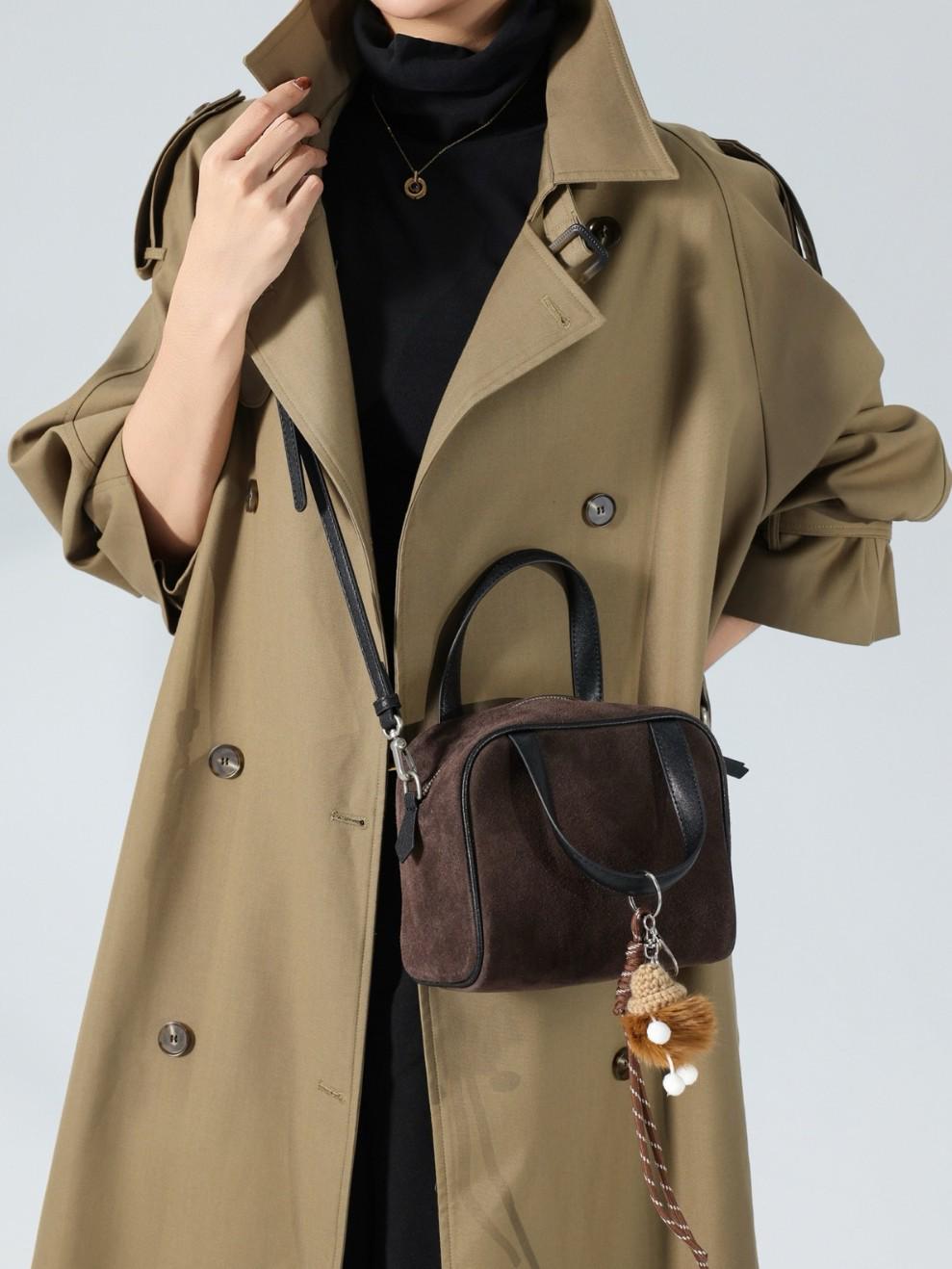 

Женская ретро-сумка кроссбоди из матовой кожи для боулинга 2025 - Универсальная плечевая сумка для осени/зимы Frosted Coffee