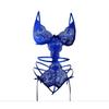 Lingerie Sexy Costume Female Crotchless Bodysuits Underwear Women Lace Sling Patchwork String Sheer Bra Set