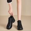 Leather Boots, Women's Shoes, Round-toed Soft-soled Retro Women's Boots, Versatile Ankle Boots
