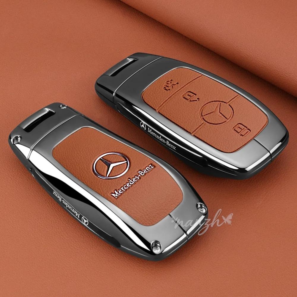 CRZ1 Keychain Leather Fashion Car Key Case Cover Shell For Mercedes Benz A C E S G GLS CLA Class W213 W203 W211 W205 W177X167 W204