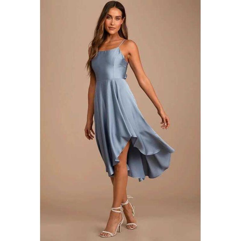 Export Lu's Sling Strap Sexy Open Back Elegant Elegance Vacation Summer Beautiful Lady Casual Dress