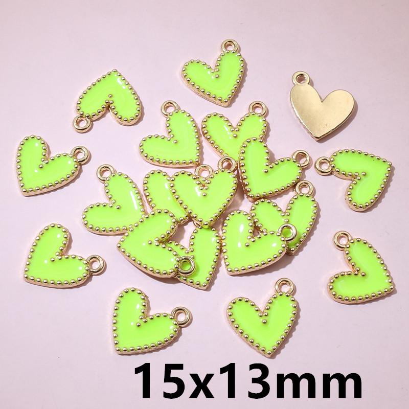 30pcs 15x13mm Enamel Heart Charms Pendant Alloy Metal DIY Jewelry Making Accessories for Earrings Bracelet Necklace Findings