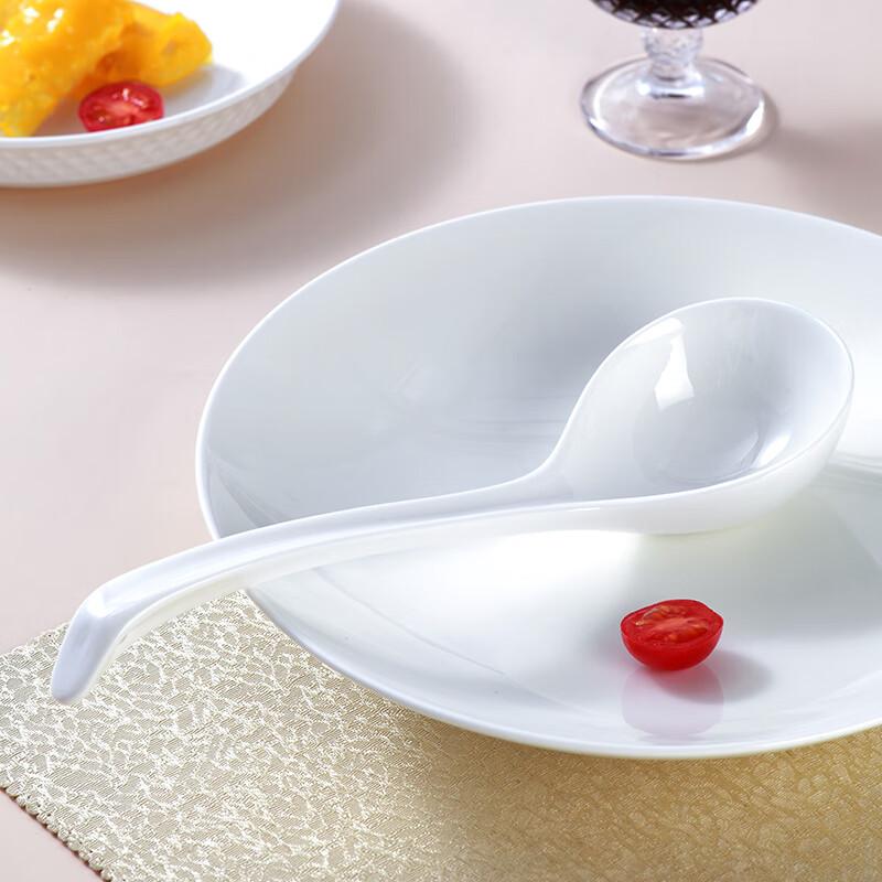 Grote Keramische Soeplepel, Rijstlepel, Tafellepel, Bone China, voor Thuis En Hotelgebruik, Puur Wit Henry Grote Opscheplepel, 1 Delige Set