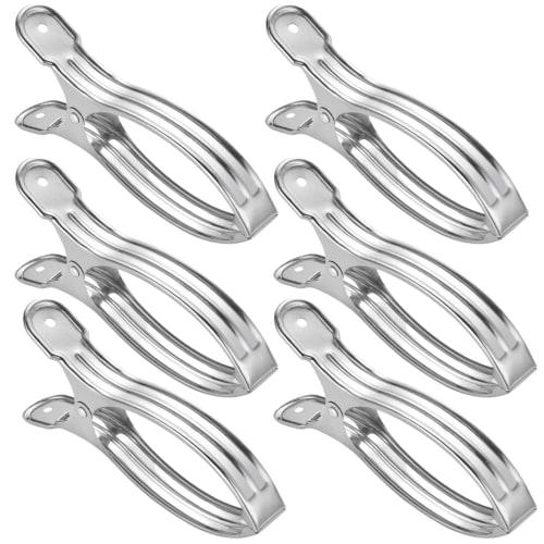 ANAMO Large Stainless Steel Clothespins/Futon Scissors, 6 Pieces