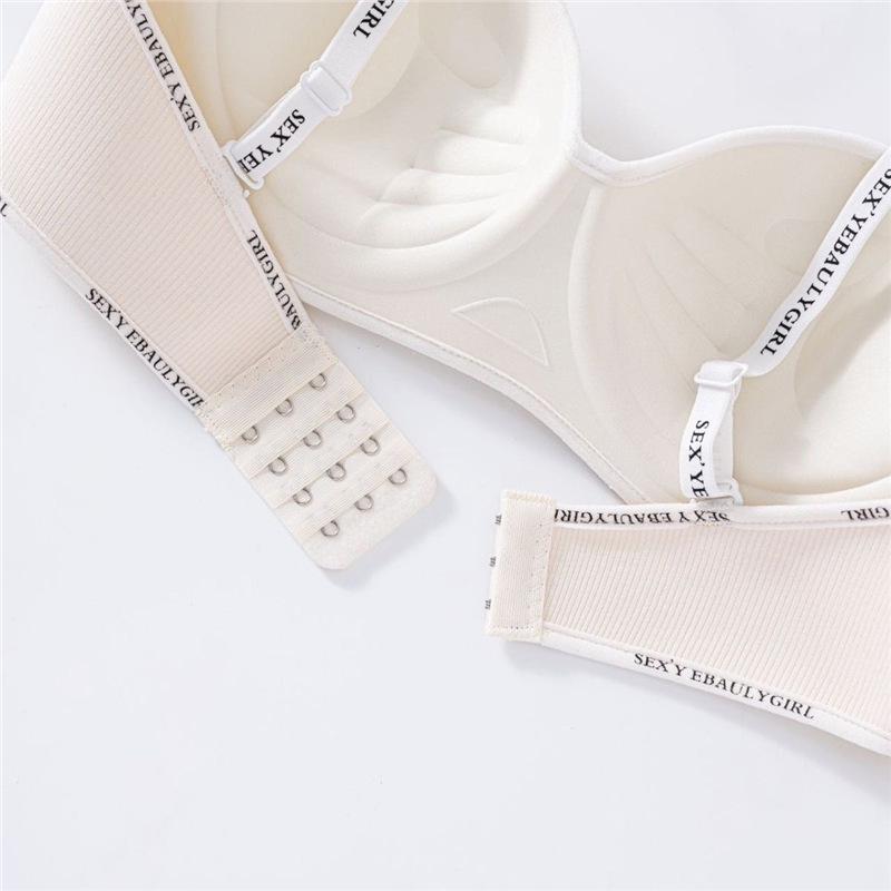 Seamless Wireless Bra for Women with Small Chest and Letter Strap Design