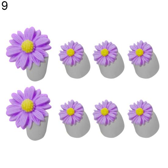 8st Blomma Runt Hjärta Silikon Tå Separatorer Divider Spacers Nail Art Tool
