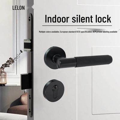 Minimalist Gold Knurled Zinc Alloy Interior Door Handle Lock