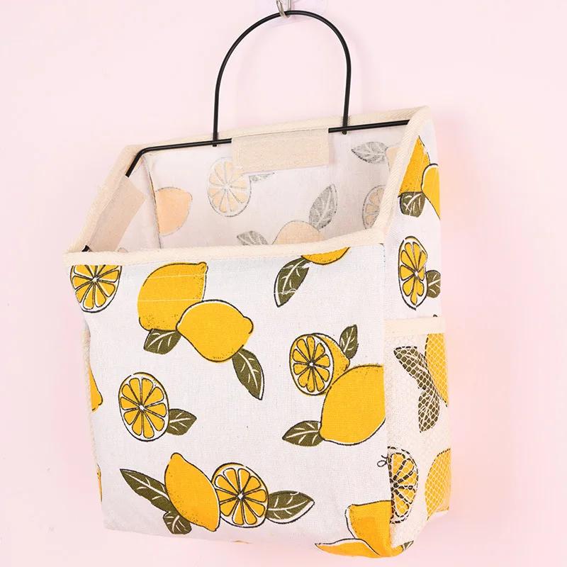 Hanging Storage Bag Large Capacity Wear-resistant Cotton Flax Multi-purpose Wall Hanging Pouch for Bedroom 3198₽