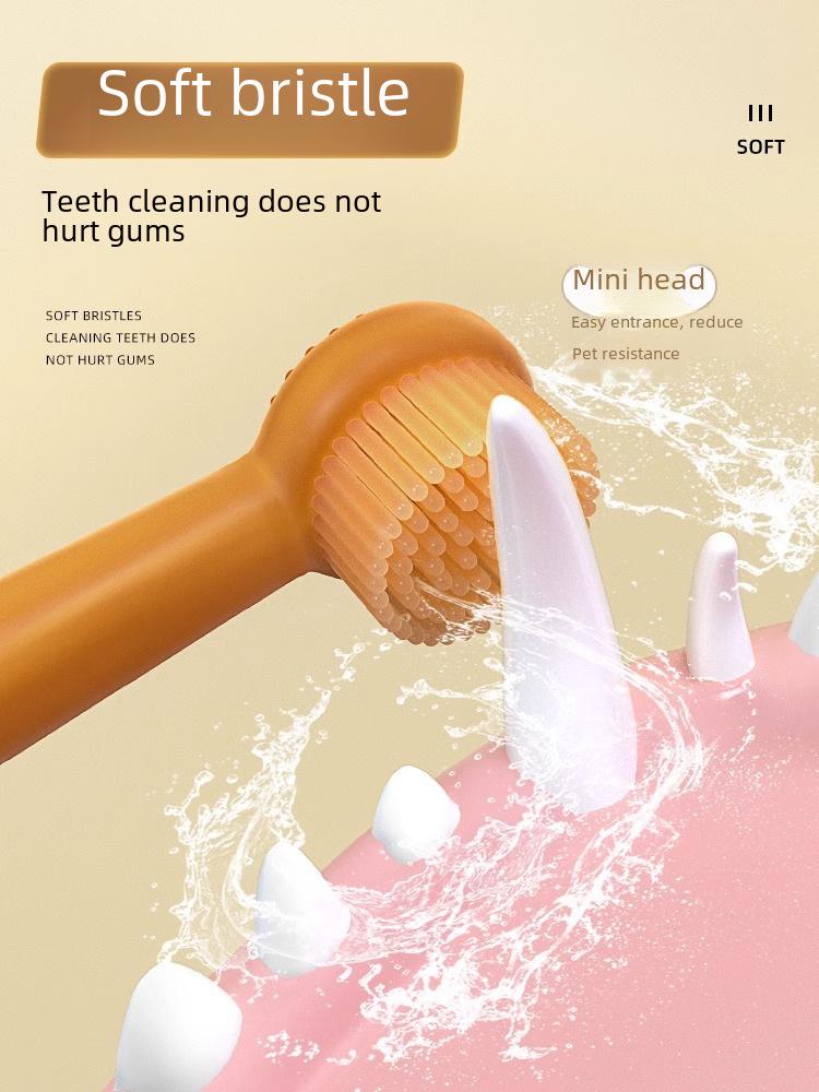 Zestaw silikonowych szczoteczek do zębów dla zwierząt dla kotów i małych psów - Jadalna pasta do zębów dla świeżego oddechu i czyszczenia zębów