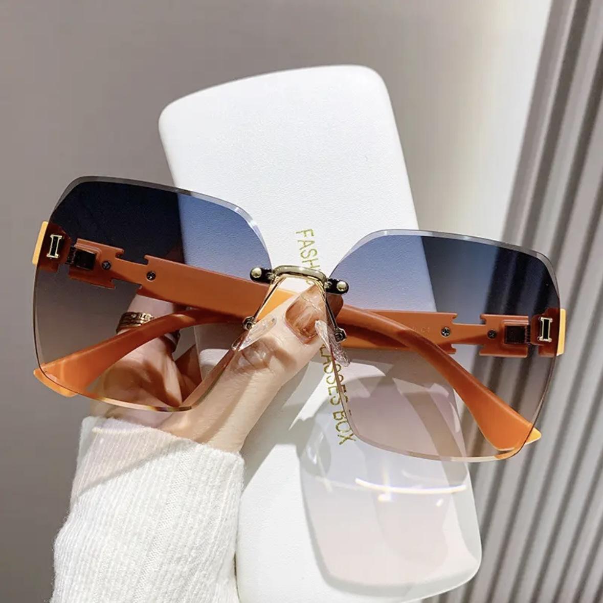 

Douyin Sunglasses Ladies Premium Rimless Sunglasses Outdoor Uv Protection Driving Sunshade