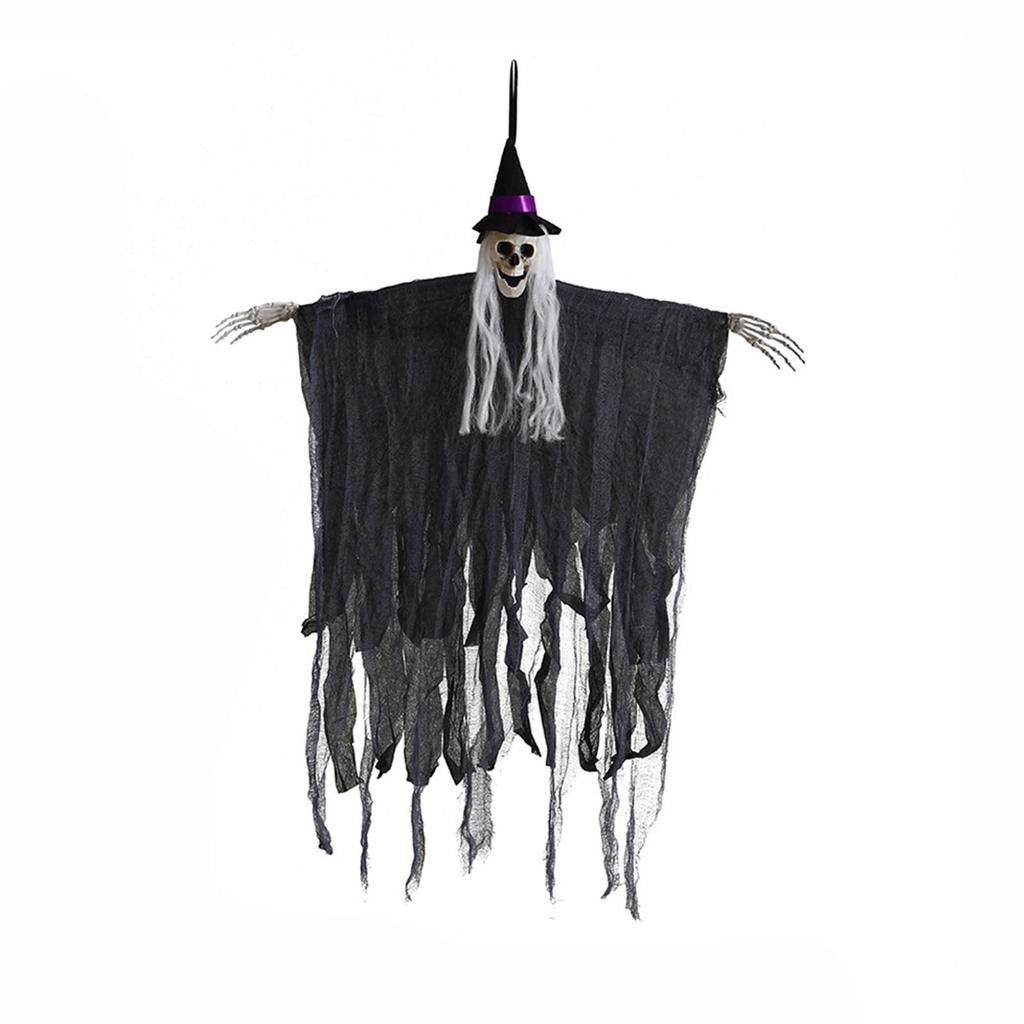 Halloween Hanging Skeleton with Hood Decoration Prop for House Indoor Outdoor