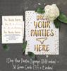 Inkdotpot Bridal Shower Game 1 SignA    30 Size CardsA  White Gold Confetti Girls Night Out Bachelorette Party Drop Your Panties