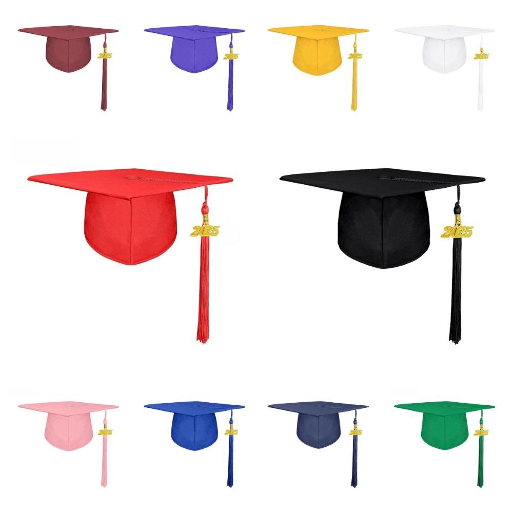 Bachelor 2025 Graduation Cap Doctor Trencher Cap Academic Hat with Tassels  Student Supplies