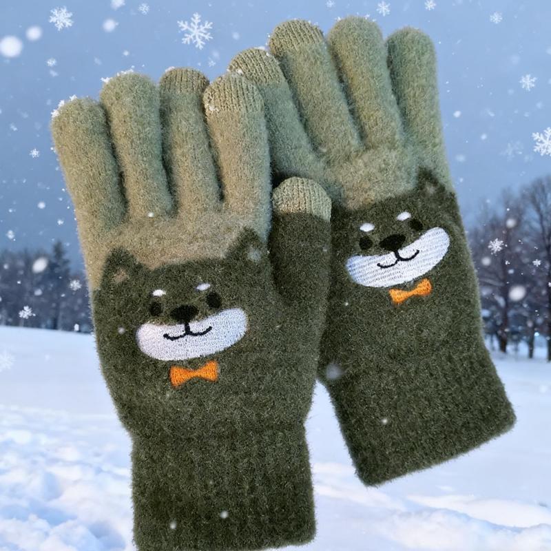 1 Pair of Cute Puppy-Shaped Warm Gloves in Three Colors to Choose From, Winter High-Quality and Adorable Cartoon  Year, Birthday, Unisex Gl