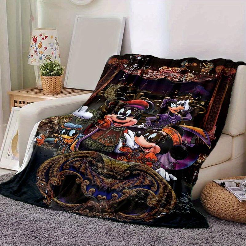 1pc, Disney Halloween Home Decor: Cozy Flannel Blanket for Bedroom, Living Room Perfect Gift, Outdoor Blanket & Car Cover Features Mickey, Minnie