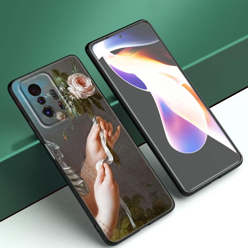 Michelangelo Adam Fresco Art Phone Case For Xiaomi Mi A2 8 9 SE Note 10 10T 11 12 Lite 9T 11T 12S 12T Pro A3 6X 12X Black Cover