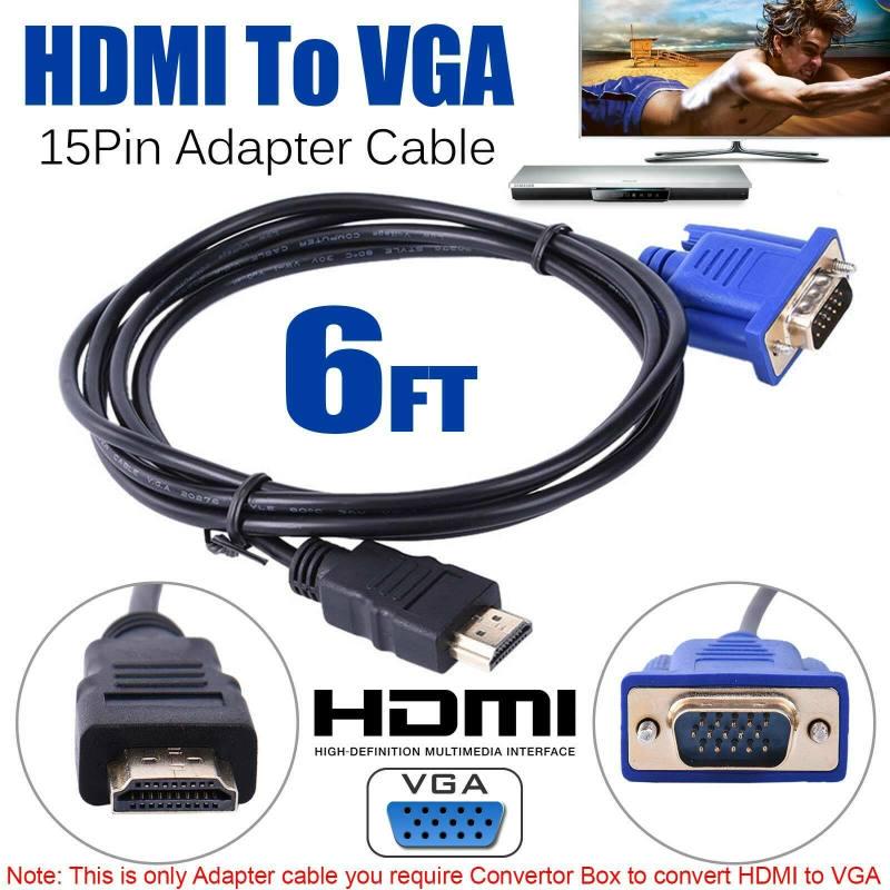 HDMI-kompatibilní na VGA 1080P Adaptérový Kabel HDMI-kompatibilní Samec na VGA HD-15 Samec Propojovací Kabel