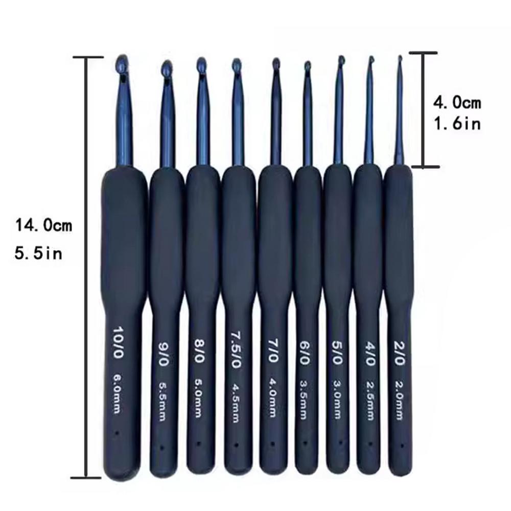 

Crochet Hooks Set 9pcs Ergonomic Weaving Blunt Needles Knitting & Crochet Supplies Crochet Starter Kit For Knitters Beginner