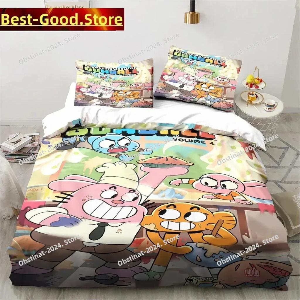 Carton The Amazing World Beding Set Gumbal Young Boys Young Girls Twin Quen King-Sized Dimensionsd Dimensions Soft Duvet Cover Pilowcase Bed boys