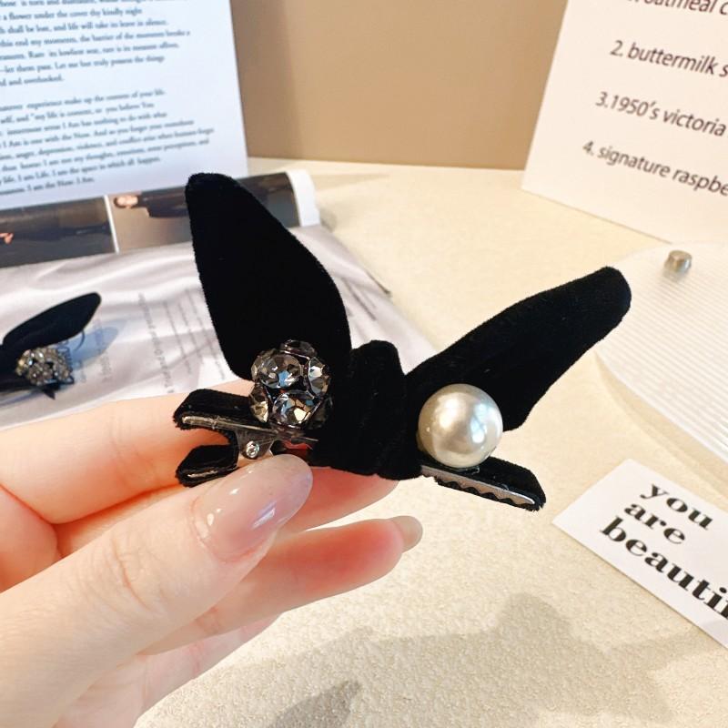 

Корейские ретро бархатные заколки-кроличьи ушки со стразами, 3D заколки-уточки для волос для женщин, высокого качества и заколки-принцесски BB