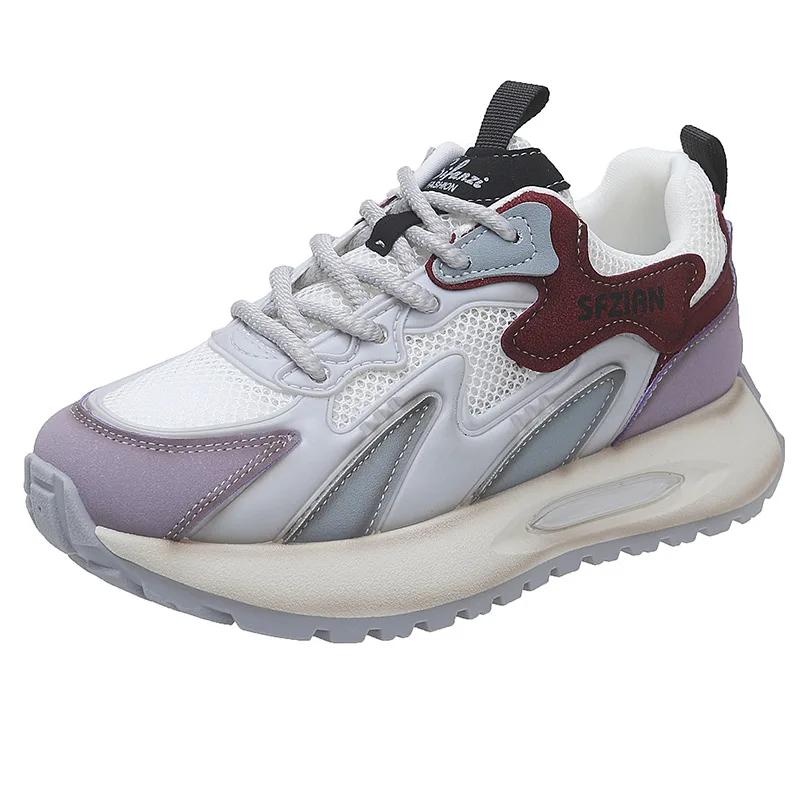 Fashion Woman Mesh Breathable Sneakers Women Autumn Trainers Shoes Ladies Casual Sport Sneakers Flat Lightweight Soft Vulcanize Shoes