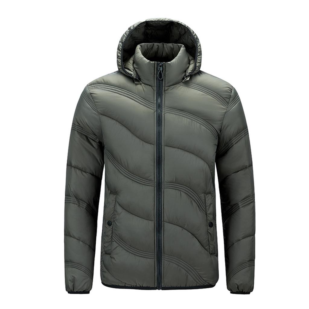 Herren Lockere Kapuzenjacke Baumwollgepolsterte Jacke Mantel