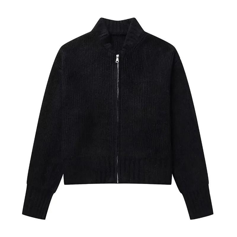 Loose Knit Cardigan Sweater Vintage Style Long Sleeve Soft Warm Top
